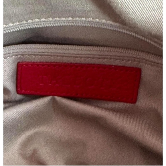 Talbots Handbag Womens Red Zipper Closure Dual Handles Doctors Bag Shape - Picture 8 of 9